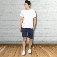 mens-knee-length-bermuda-shorts-brand-copy-100-fine-cotton-navy-blue