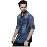 mens-blue-slim-fit-faded-casual-denim-shirt