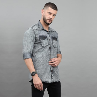 mens-slim-fit-denim-shirt-faded-black