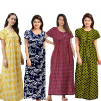 womens-cotton-printed-regular-nightymaxi-night-dress-pack-of-4-free-size-yellow-grey-blue-red