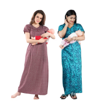 womens-maternitynursing-nighty-maxi-night-dress-pack-of-2-free-size-brown-blue