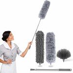 Microfiber Duster with Extension Pole(Stainless Steel)