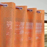 Criss Cross Net Curtain Orange (Pack of 6, 5x4 feet)