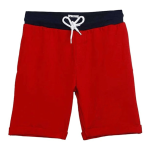 Men’s Knee Length Bermuda Shorts Brand Copy 100% Fine Cotton, Red