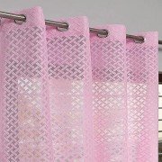 Criss Cross Net Curtain Pink (Pack of 4, 5x4feet)