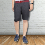 Men’s Knee Length Bermuda Shorts Brand Copy 100% Fine Cotton, Dark grey