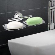 Stainless Steel Rectangular Double Soap Holder