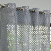 Criss Cross  Net Curtain Grey(Pack of 6, 5x4 feet)