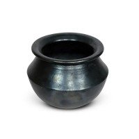 rice-clay-pot-deep-burned-black-large-with-free-ash-powder