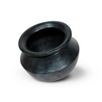 rice-clay-pot-deep-burned-black-large-with-free-ash-powder