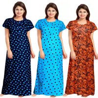 womens-soft-pure-cotton-half-sleeve-nighties-set-of-3-blueaqua-bluebrown-free-size