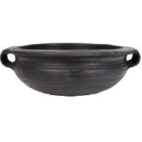 cooking-uruli-serving-clay-pot-seasoned-deep-burned-black-large-size-with-free-ash-powder