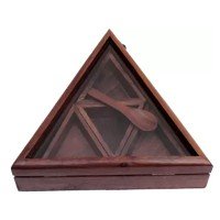 Wooden Spice Box with Spoon (Brown)