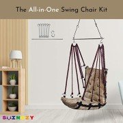 Swingzy Single Seater Soft Leather Velvet Hanging Swing For Adults  (Beige,Free Hanging Accessories)