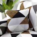 Polyester Geometric Sofa Cover  ( Sofa Cover with 2 Cushion Covers )