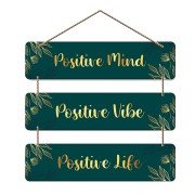 Artvibes Positive Quotes Wooden Wall Hanger for Home Decor