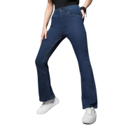 Women's boot-Leg Mid Rise Dark Blue jeans