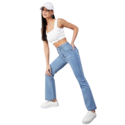 Women's boot-Leg Mid Rise Light Blue jeans