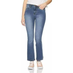 Women Bootcut Faded Blue Mid Rise Jeans