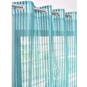 Elegant Transparent window Curtain (Set Of 6, 5 feet, Aqua Blue)