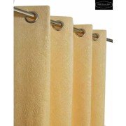 Shiny Velvet Door Curtain (Set of 3, 7 feet, Cream)