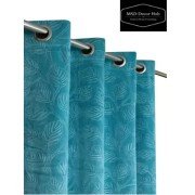 Shiny Velvet Door Curtain (Set of 3, 7 feet, Aqua Blue )