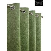 Shiny Velvet Door Curtain (Set of 3, 9 feet, Green)