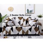 Polyester Geometric Sofa Cover  ( Sofa Cover with 2 Cushion Covers )