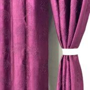 Soft Tree Punch Door Curtain (Set of 3, 9 feet, Purple)