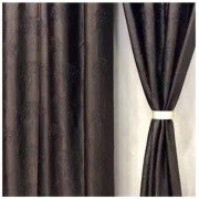 Soft Tree Punch Door Curtain (Set of 3, 7 feet, Brown)