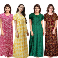 womens-cotton-printed-regular-nightymaxi-night-dress-pack-of-4-free-size-pink-yellow-grey-brown