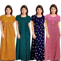 womens-cotton-printed-regular-nightymaxi-night-dress-pack-of-4-free-size-yellow-grey-blue-red