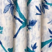 Long crush printed Door Curtain (Set Of 3, 9 feet, Blue)