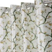 Long crush printed Door Curtain (Set Of 3, 9 feet, Green)