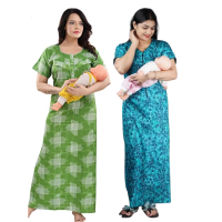 womens-maternitynursing-nighty-maxi-night-dress-pack-of-2-free-size-green-blue