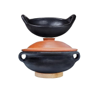 clay-combo-serving-potm-kadaais-combo-with-lid-2pcs-deep-burned-black-with-free-ash-powder