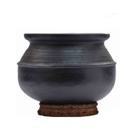 clay-combo-curry-potm-rice-pots-combo-2pcs-deep-burned-black-with-free-ash-powder