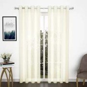 Elegant Transparent Door Curtain (Set Of 3, 9 Feet , White)