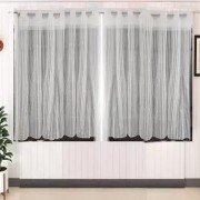 Elegant Transparent window Curtain (Set Of 6, 5 feet, White)