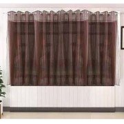 Elegant Transparent window Curtain (Set Of 6, 5 feet, Brown)