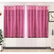 Elegant Transparent window Curtain (Set Of 6, 5 Feet, Pink)