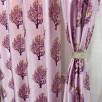 Luxury Gloss Window Curtain (Set of 5, 5 Feet, Purple)