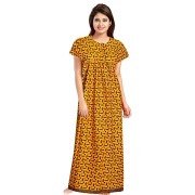 Women's Soft Pure Cotton Half sleeve Nighties ( Set of 3, Cream/Yellow/Brown, Free Size)