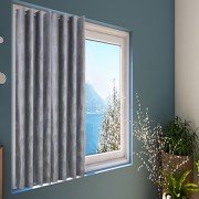 Soft Tree Punch Window Curtain (Set of 4, 5 feet, Grey)