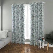 Long crush printed Door Curtain (Set Of 3, 9 feet, Blue)