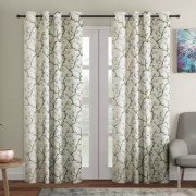 Long crush printed Door Curtain (Set Of 3, 9 feet, Green)