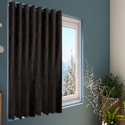 Soft Tree Punch Window Curtain (Set of 4, 5 feet, Brown)