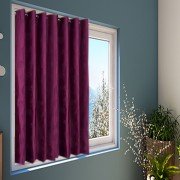 Soft Tree Punch Window Curtain (Set of 4, 5 feet, Purple)