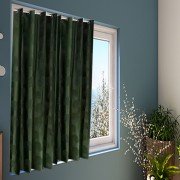 Soft Tree Punch Window Curtain (Set of 4, 5 feet, Green)