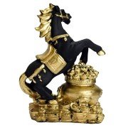 Kaprila Craft Horse Statue Decorative Showpiece (Black, Gold)